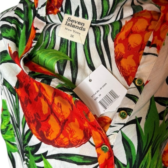 Tropical Pineapple Print Swim Coverup 3X NWT Beach Coverup - Picture 2 of 13
